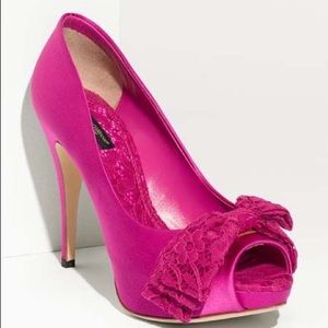 Dolce & Gabbana Hot Pink Peep Toe Pumps